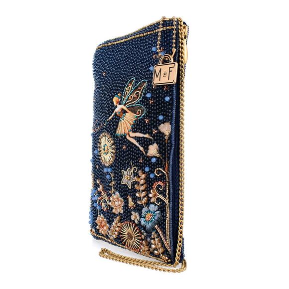 Mary Frances Fairy Dust and Floral Blue Beaded Crossbody Phone Bag - Picture 3 of 6